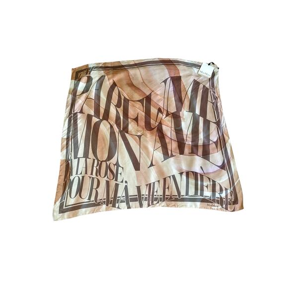 Max Mara 100% Silk Square Scarf Parfumé Mon Âme Made in Italy New with Tags 35" - Picture 9 of 10